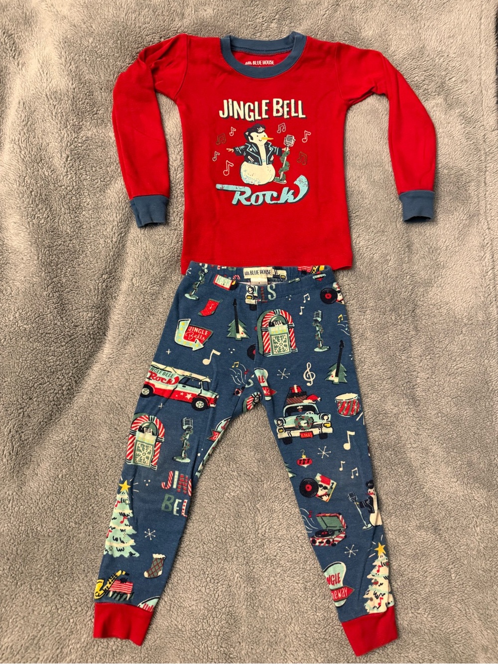 Kids Little Blue House Jingle Bell Rock Pajama Set